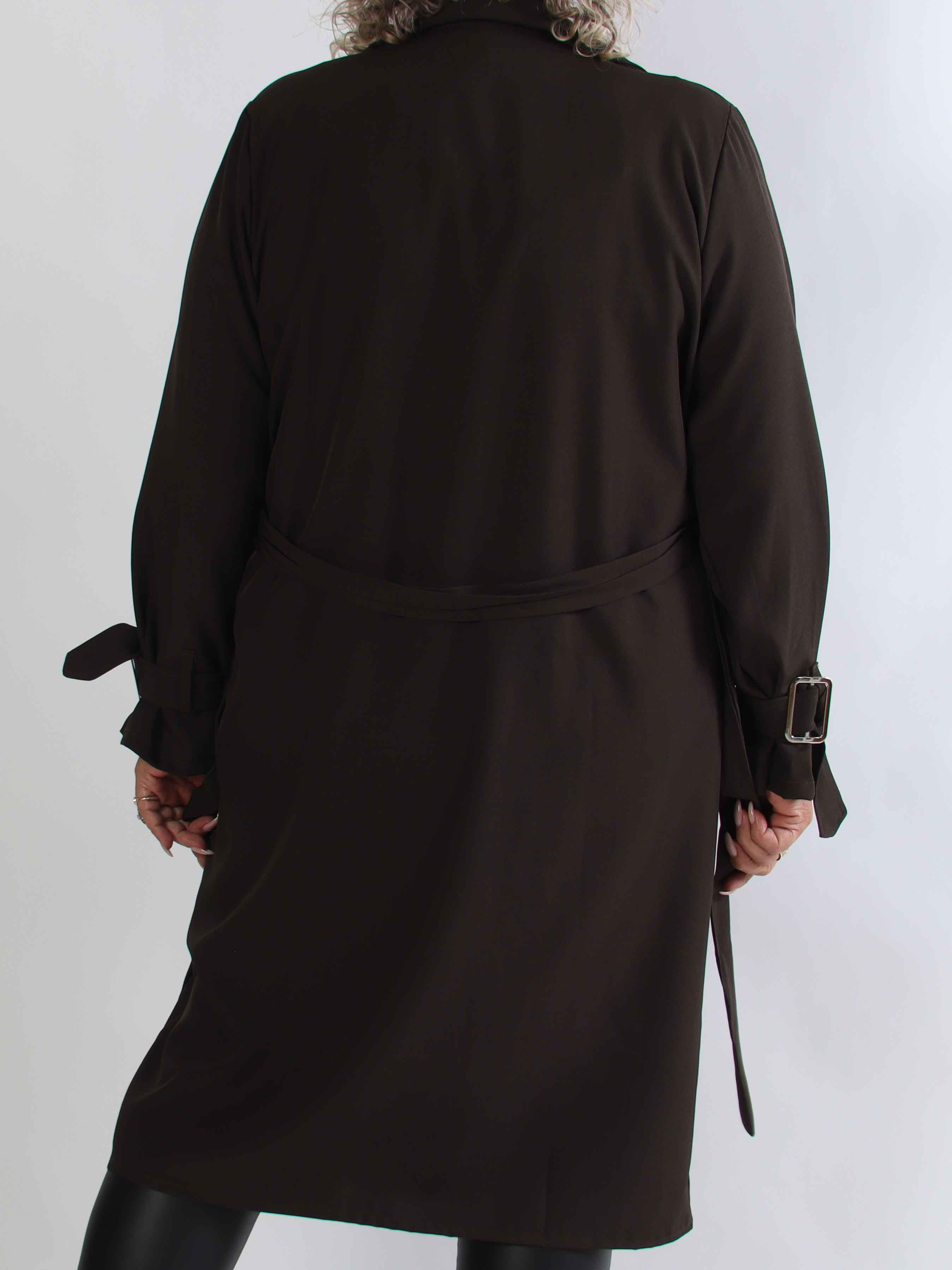 Sharpay 2.0 – Lätt plus size trenchcoat med knytskärp